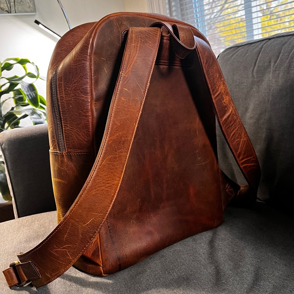 Brown Leather Backpack - image 3